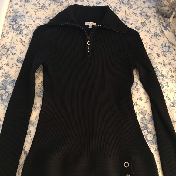 CACHE BLACK SWEATER WITH RHINESTONES🌟 - Picture 1 of 5